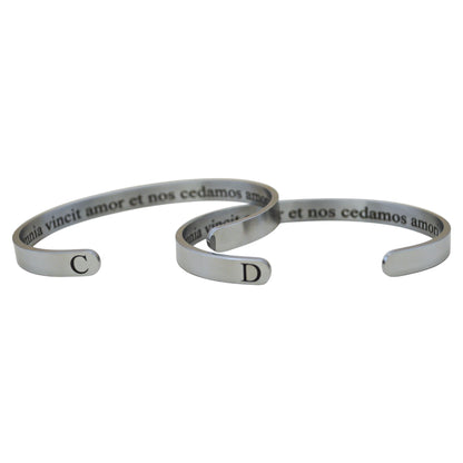 Dúo de brazaletes personalizados acero inoxidable ajustables