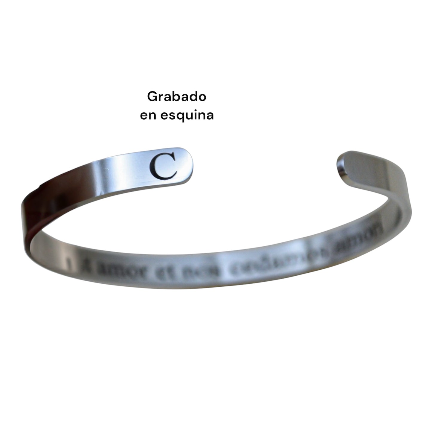 Brazalete personalizado acero inoxidable ajustable