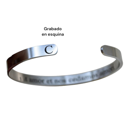 Brazalete personalizado acero inoxidable ajustable