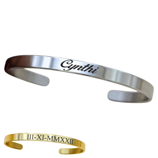 Brazalete personalizado acero inoxidable ajustable