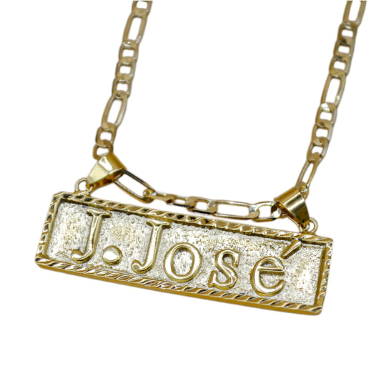Collar personalizado placa rectangular 3D