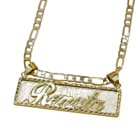 Collar personalizado placa rectangular 3D