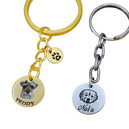 Collar o llavero personalizado con fotograbado de mascota