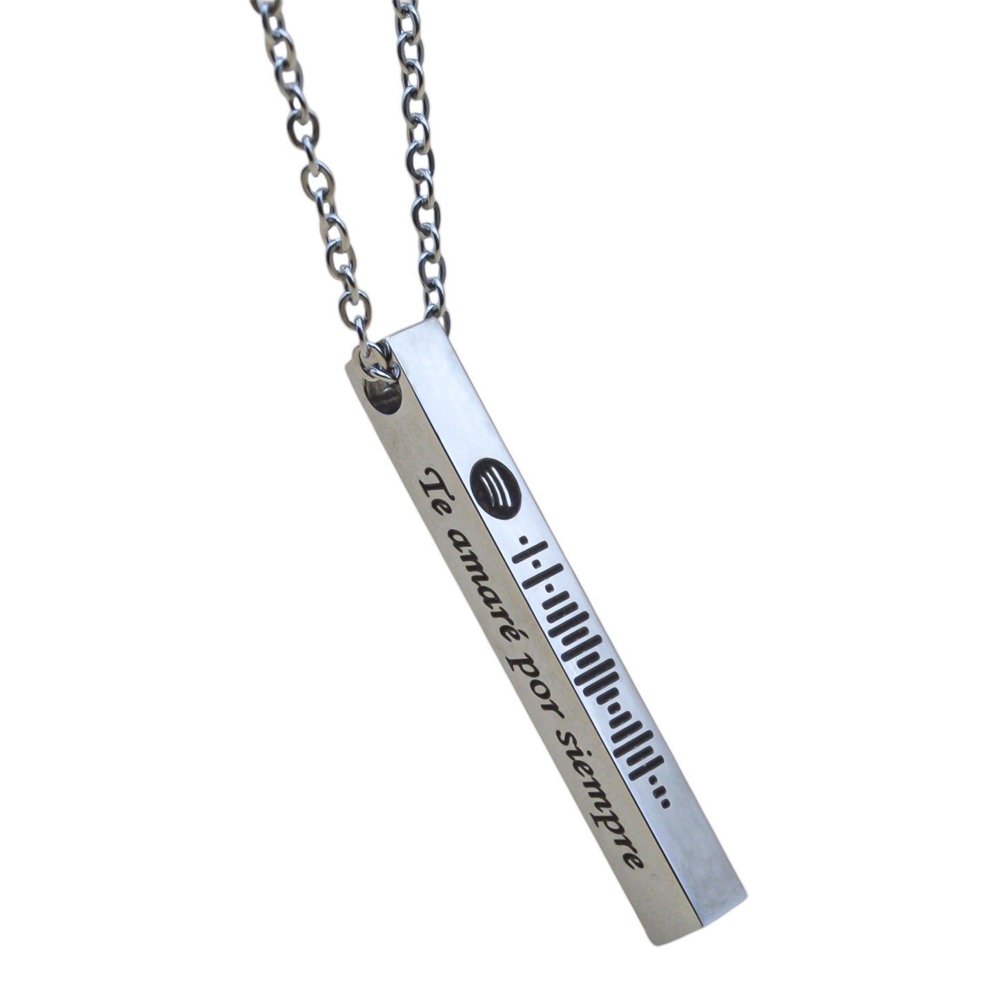 Collar o llavero personalizado barra 3D acero inoxidable