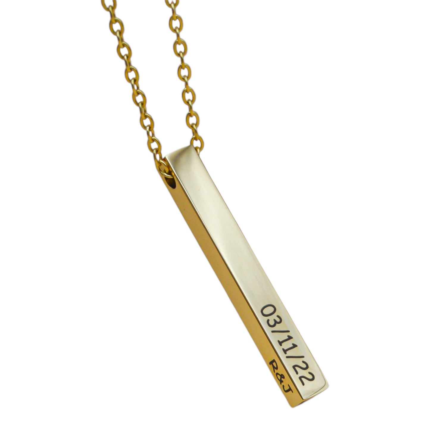Collar o llavero personalizado barra 3D acero inoxidable