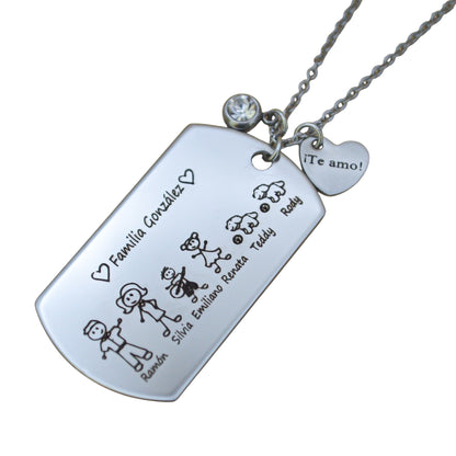 Collar o llavero personalizado family