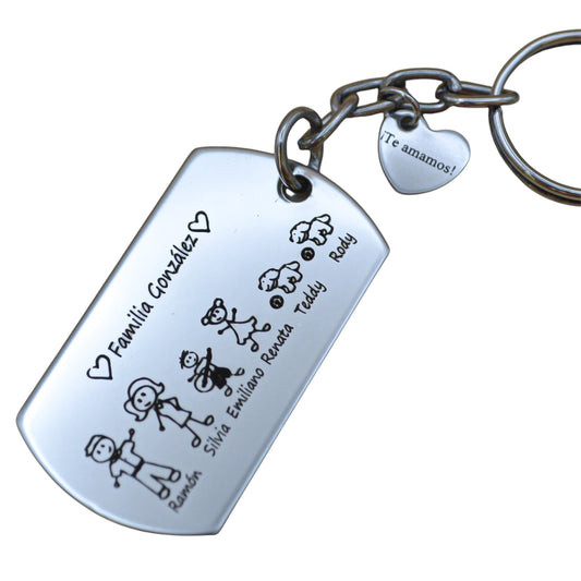 Collar o llavero personalizado family