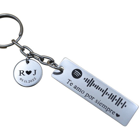 Llavero o collar barra personalizado Spotify acero inoxidable