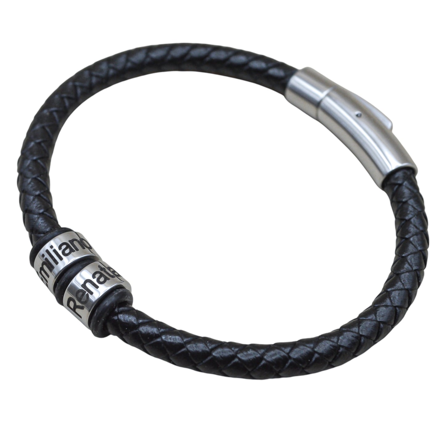 Pulsera de piel con aros personalizados