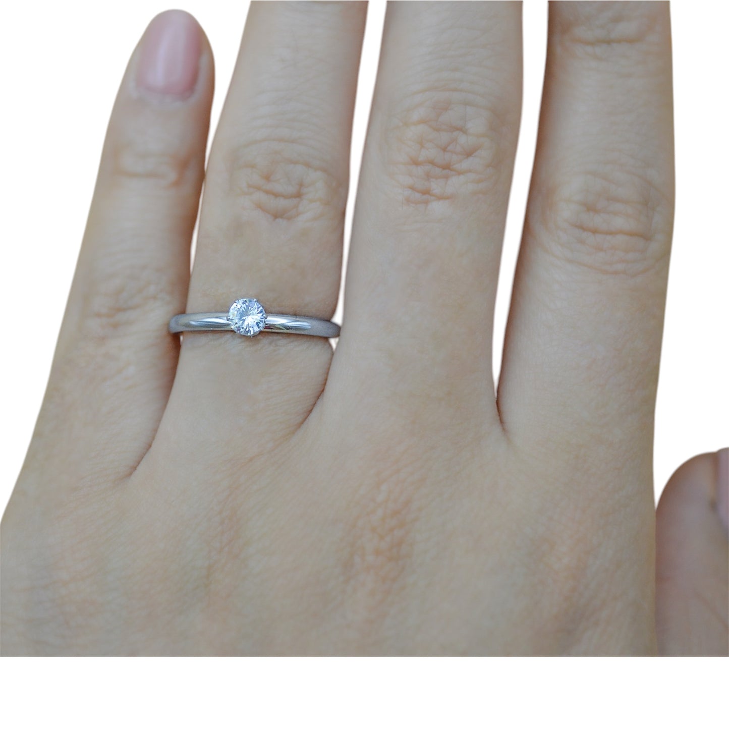 Anillo de promesa personalizado zirconia silver acero inoxidable