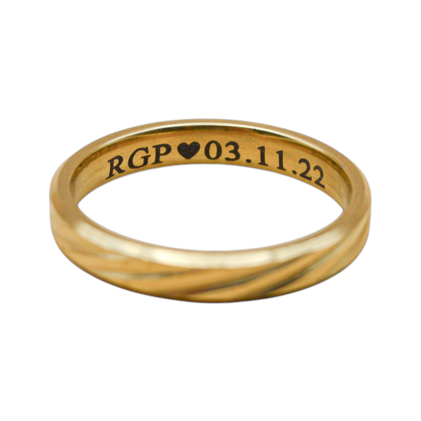 Argolla personalizada acero inoxidable gold