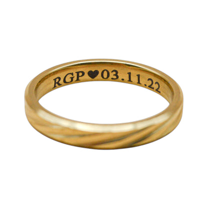 Argolla personalizada acero inoxidable gold