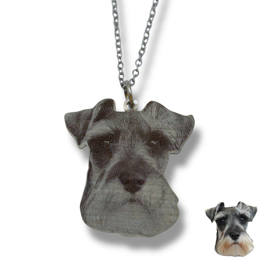 Collar silueta real de tu mascota - Rostro (Fotograbado estándar)