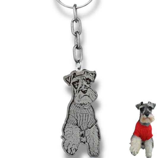 Llavero silueta real de tu mascota - Cuerpo completo (Fotograbado vectorizado)