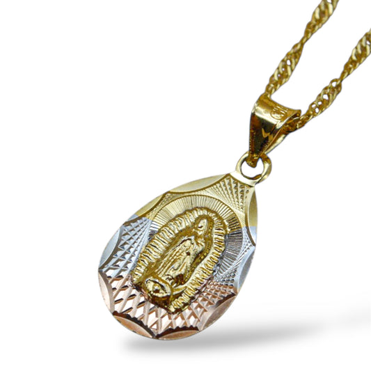 Collar Virgen de Guadalupe gota florentino figuras