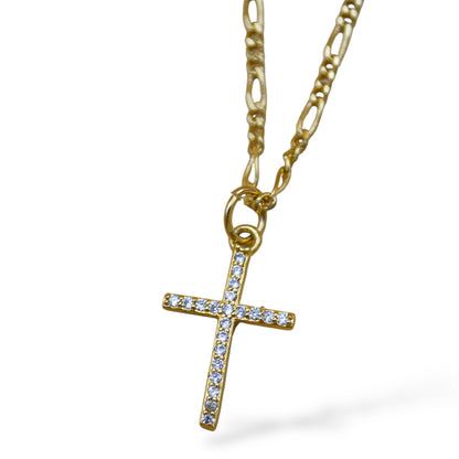 Collar cruz larga zirconias