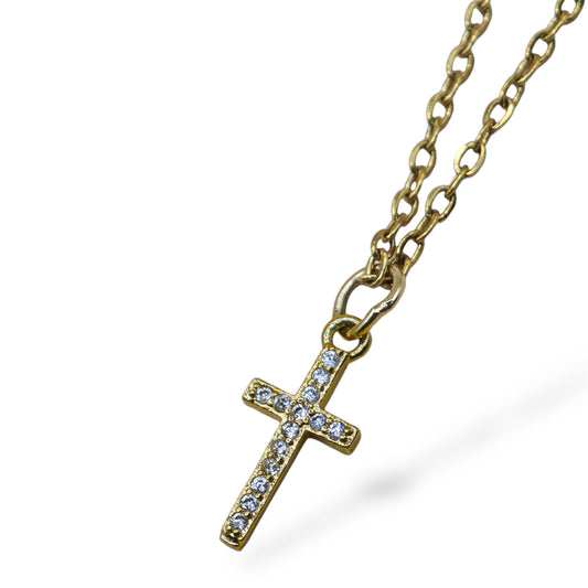 Collar cruz mini zirconias