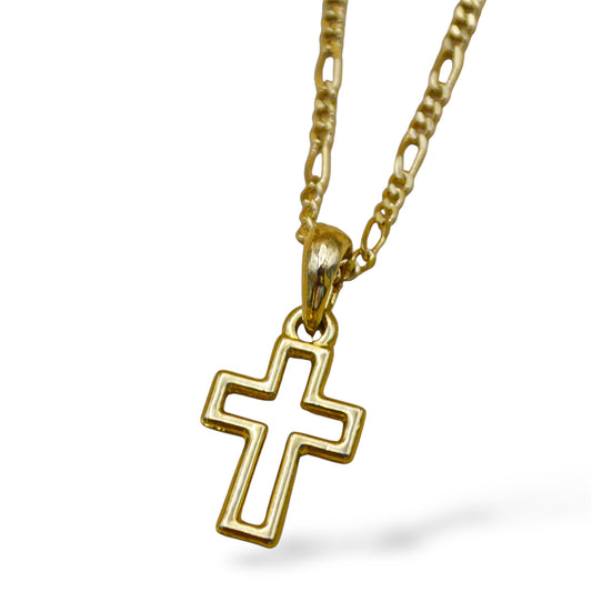 Collar cruz contorno grueso