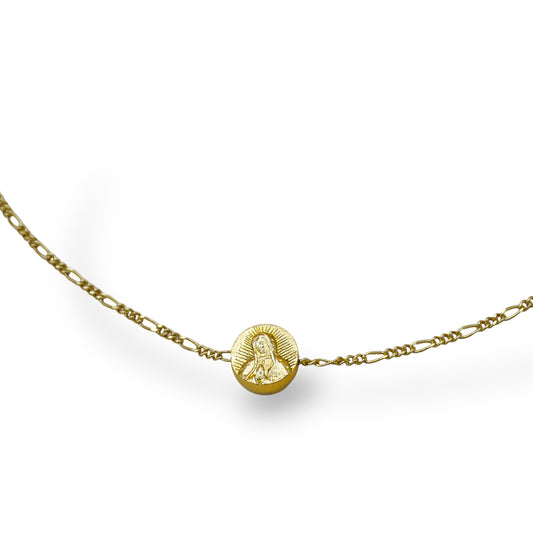 Collar Virgen de Guadalupe mini circular