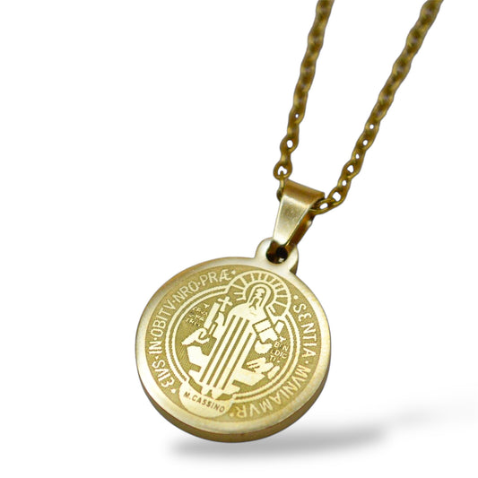 Collar San Benito acero inoxidable gold