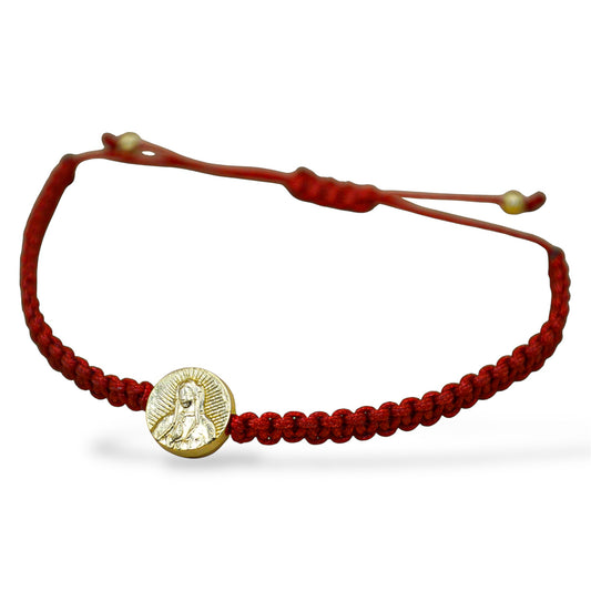 Pulsera Virgen de Guadalupe de hilo tejida