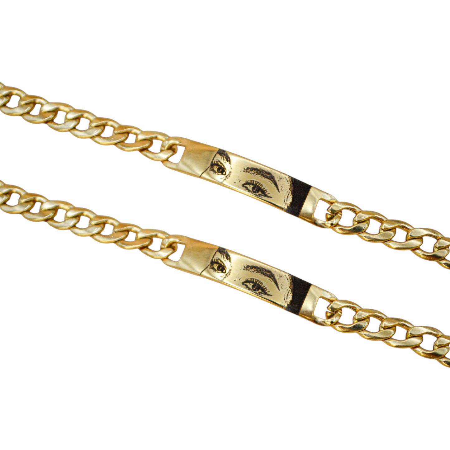 Dúo de esclavas personalizadas con mirada - Acero inoxidable