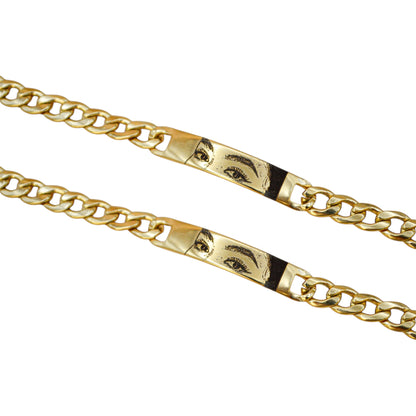 Dúo de esclavas personalizadas con mirada - Acero inoxidable