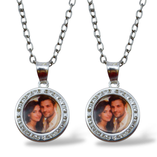 Dúo de collares recuerdo eterno - Plata .925 (Círculo)
