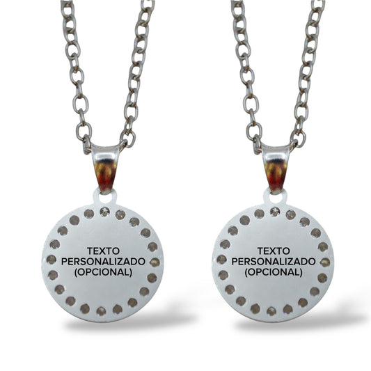 Dúo de collares recuerdo eterno - Plata .925 (Círculo)