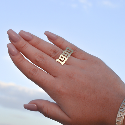Anillo personalizado año ajustable