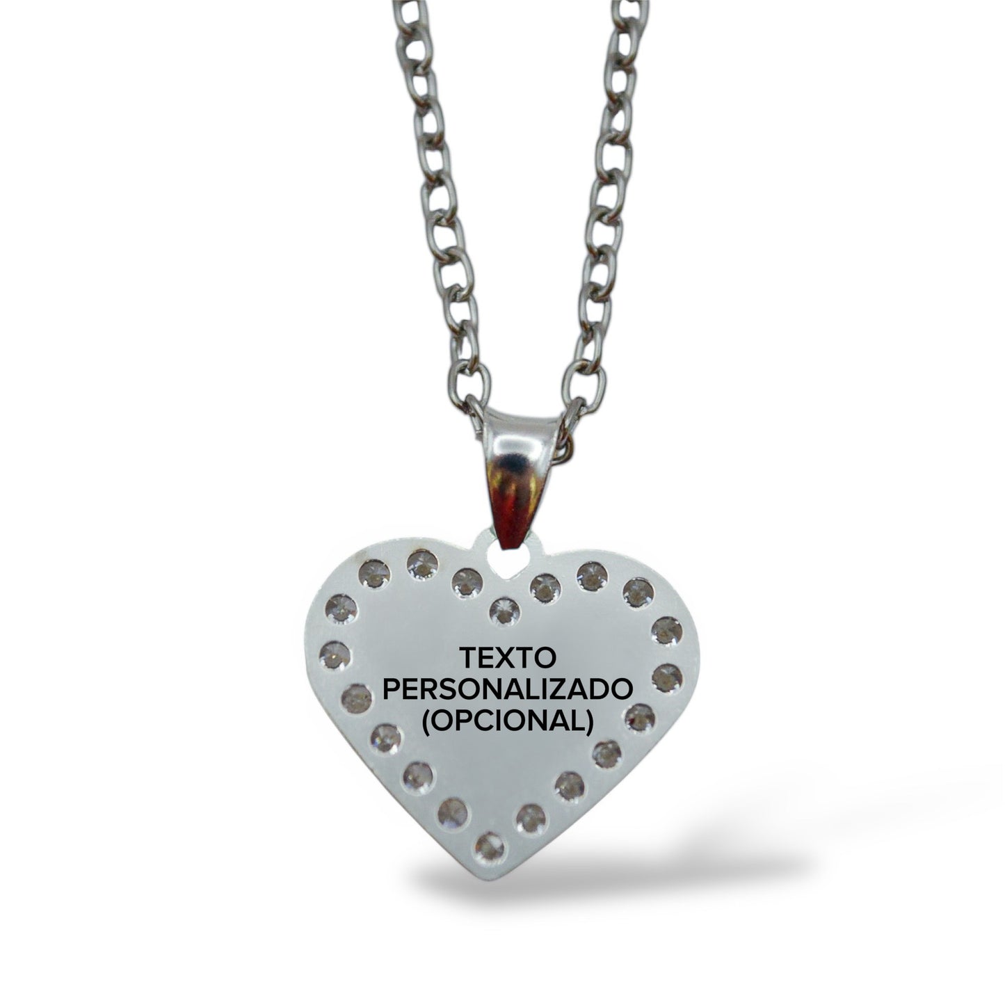 Collar Virgen de Guadalupe corazón con zirconias - Plata .925