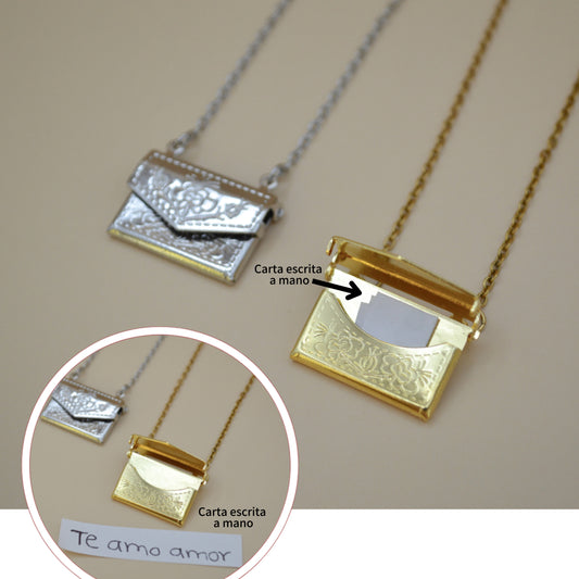 Collar de sobre para guardar carta escrita a mano